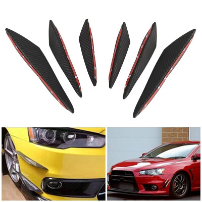 

Popular Twolacking 6Pcs Carbon Fiber Style Car Front Bumper Lip Splitter Body Spoiler Canards