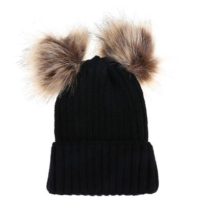 

Lovely Parent-offspring Caps Pompon Winter Caps Warm Knit Capfor Adult