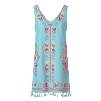 

SUNSIOM Women Summer Short Mini Dress Beach Bikini Cover Up Kaftan Swimwear Sundress