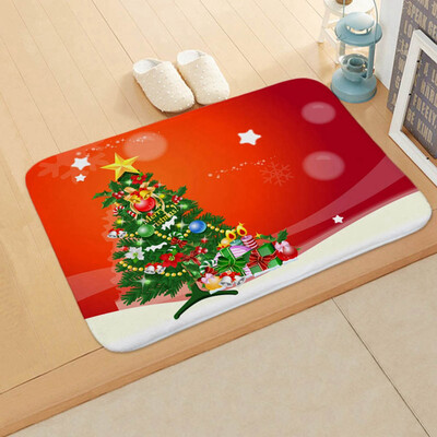 

New Fashion 8 Styles Santa Claus Christmas Flannel Door Mat Floor Mat Bathroom Home Absorbent Non-Slip