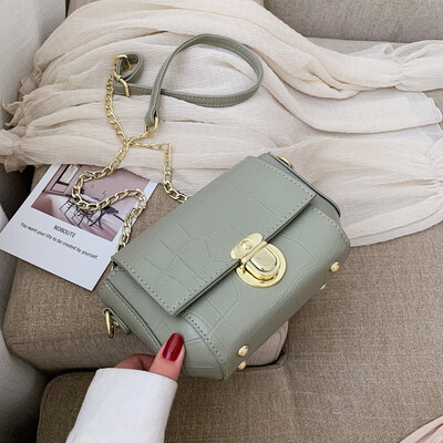 

Womens bag new Korean version of the tide fashion crocodile pattern small square bag wild chain Messenger bag shoulder