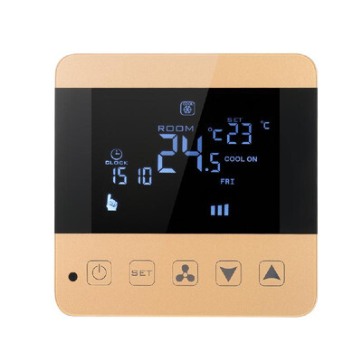 

200-230V Programmable Thermostat Air Conditioner 2-pipe 4-pipe Temperature Controller LCD Touch Screen Air Heating Condition Temp