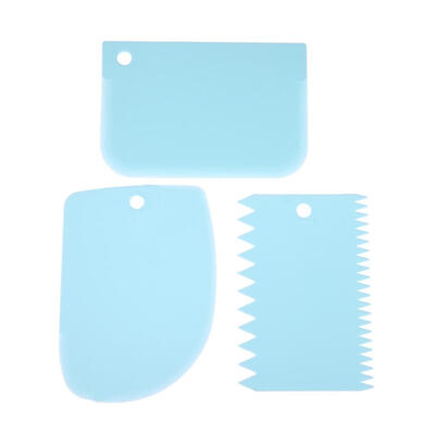 

3pcs Plastic Dough Icing Fondant Scraper Cake Decorating Baking Tool