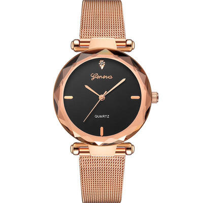 

GENEVA Women Silver Watch Fashion Female Clocks Lady Luxury Quartz Wristwatch Stainless Steel Dress Watches Montre Femme