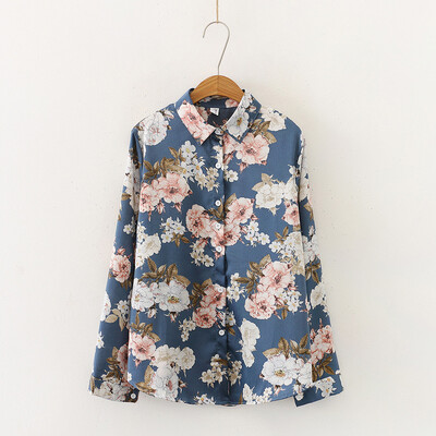 

Tailored Fashion Women Vintage Blouses Print Shirts Long Sleeve Casual Loose Tops