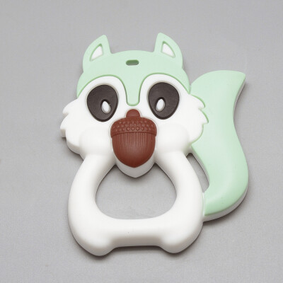 

Food Grade Environmental Silicone Big Pendants Chewing Pendants For Teethers DIY Nursing Necklaces Making Squirrel LightCyan