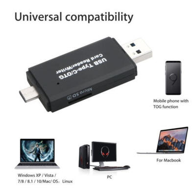 

3in1 USB Micro Type-C OTG Hub Adapter SDTFMicro Card Reader For Macbook Phone