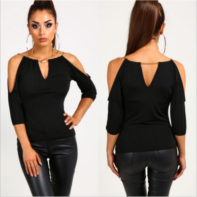 

US Women Cold Shoulder T-Shirt Tops Short Sleeve Summer Tunic Tee Shirts Blouse