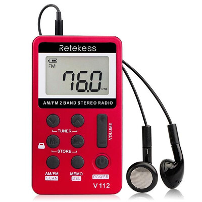 

Retekess V-112 Portable AM FM Stereo Radio Pocket 2 Band Digital Tuning Radio Mini Receiver Outdoor Radio w Earphone Lanyard 15