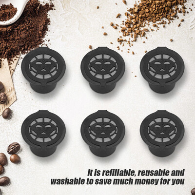 

Greensen 6Pcs Plastic&Stainless Steel Refillable Reusable Coffee Capsule Filters Baskets Replacement