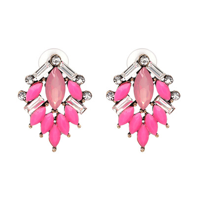 

JURAN 2019 New Arrival Fashion Statement Gem Crystal Tree Shape Stud Earrings For Women Hot Jewelry 9 Colors Wholesale J50064