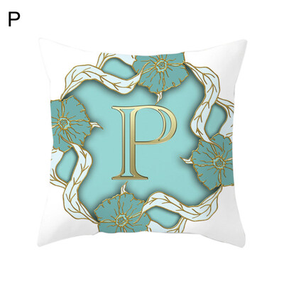 

English Letter Flower Pillow Case Cushion Cover Sofa Bed Car Cafe Office Decor