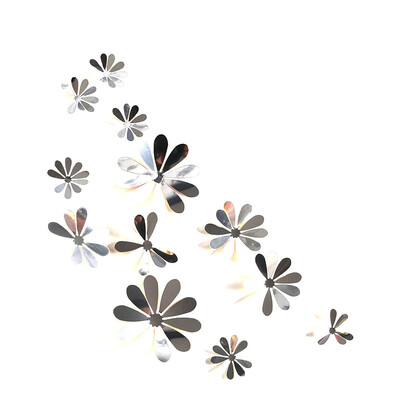 

Gobestart Flower Mirror Decoration Home Room Art 3D DIY Wall Stickers