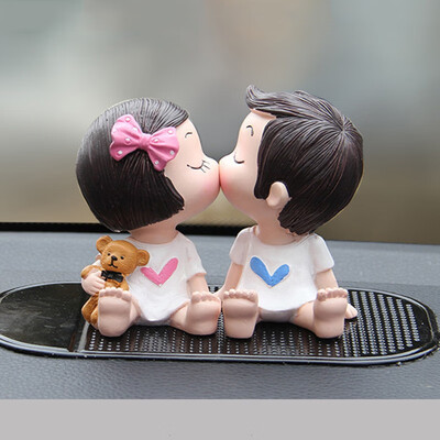 

1 Set car Interior Accessories Love Banana Monkey Doll Kiss Baby Doll Fashionable car Ornament Decoration Lovely Cartoon Dolls