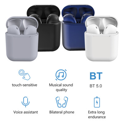 

Inpods 12 TWS Stereo Wireless Headphones HD Mini Smart Bluetooth 50EDR In-Ear Headset with Mic Pick Up Automatic Pairing Handsfr