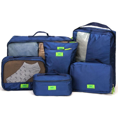 

7PCSSet Multi-fonction Travel Storage Bag Waterproof Clothing Sorting Bags Portable Luggage Partition Organizers Mesh Pouch Digit