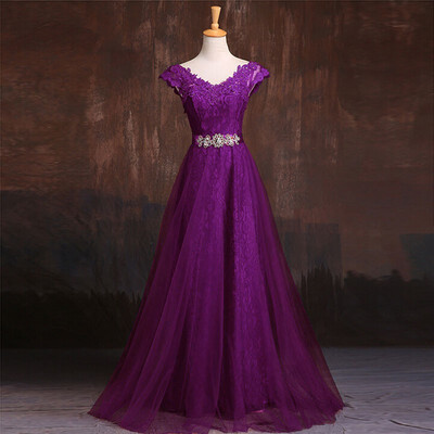 

2018 New Fashion Blue Lace Evening Dress Bridal Banquet Party Elegant Long Prom Dresses Plus Size Mother Of The Bride Dresses