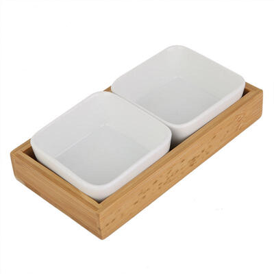 

Greensen Two Grids Multifunctional Eco-friendly Dried Fruit Tray Candy Snack Plate Holder for Home