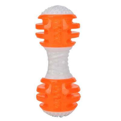 

Pet TPR Rubber Barbell Shape Squeak Toy Dogs Bite Molar Cleaning Tooth Toys