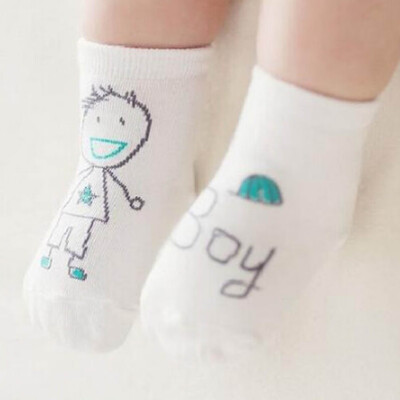 

1 Pair Fashion Cartoon Warm Cute Newborn Baby Kids Cotton Socks Anti-skid Elastic
