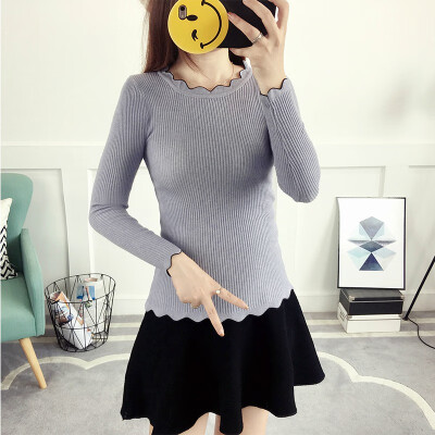 

Women Slim Long Sleeve Bottoming Sweater Sexy Tight Knitted Autumn High Elastic Soft Pullovers O neck Sweaters