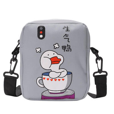 

Canvas Shoulder Messenger Packs Cartoon Duck Print Women Crossbody Bags