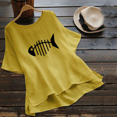 

New Women Short Sleeves Gradient Tops Ladies Summer Holiday Beach T Shirt Blouse