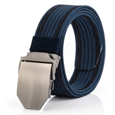 

Casual fashion Unisex Smooth Buckle belt quality stripe Nylon weaving Men belt wild cowboy casual pants belt