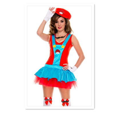 

Christmas stage dress dance super Mario Mario role-playing outfit nightclub ds uniform collar dance