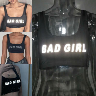 

Women Cami Tank Top Bustier Bra Vest Crop Top Bralette Blouse Reflect T Shirt