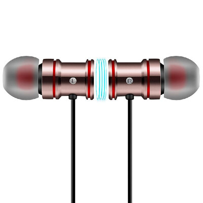 

BH-828 Wireless Bluetooth Stereo Headphone CSR 41 In-ear Earphone Magnetic Headset Hands-free with Mic Pink for Android iOS W