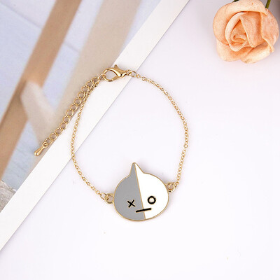 

Boys Cartoon Avatar Pendant Bracelet Unisex Couple Alloy Hand Chain ARMY Gift