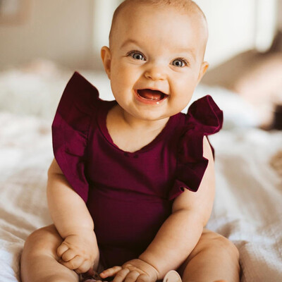 

Infant Baby Kid Newborn Solid Ruffle Romper Headband Bodysuit Sunsuit Outfits
