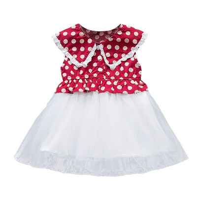 

Baby Dresses Summer Casual Baby Girls Polka Dot Pattern Sleeveless Patchwork Mesh Dress Kids Toddler Pageant Sundress