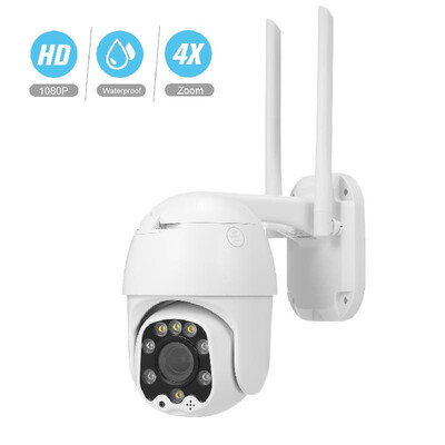 

1080P Wireless IP Camera PTZ Speed Dome 20MP Camera Outdoor WiFi Security Camera PAN & Tilt 4X Zoom 28-12mm Lens Auto Focus Smar