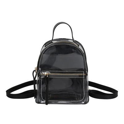 

Preppy Women Girls Clear PVC Shoulder School Handbags Mini Casual Backpacks