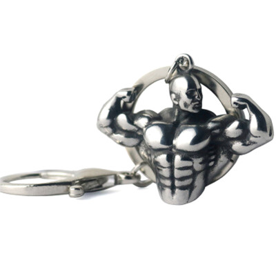 

Strong Man Dumbbell Key chain Men Fitness Bodybuilding Key Chains