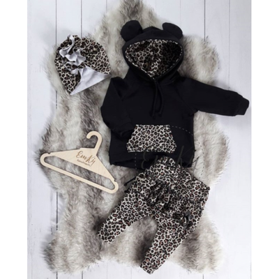 

US Newborn Toddler Baby Girl Winter Outfits Plain Clothes Hoodie TopsPants Set