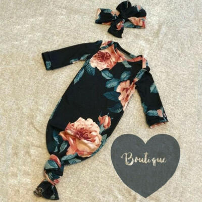 

AU 2Pcs Newborn Infant Baby Floral Swaddle Wrap Sleeping Bag Sleepsack Headband