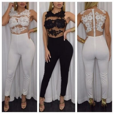 

Fashion Women Perspective Sleeveless Summer Bodycon Jumpsuit Romper Trousers Long Pants HOT