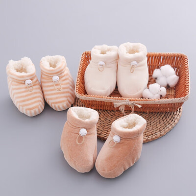 

Baby Soft Sole Warm Shoes Baby Coloured Cotton Velvet Shoes Neonatal Childrens Thicker And Flannel Foot Protector