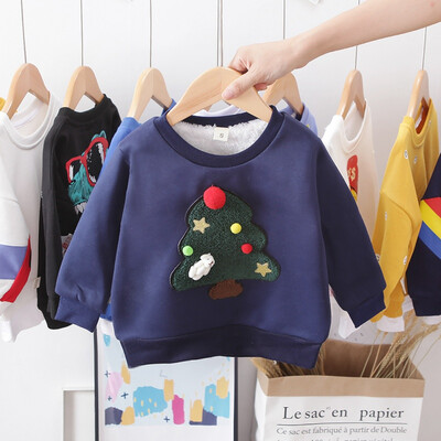 

2019 Baby Girls Boys Sweatshirts Winter Autumn Children Thicken Hoodies Warm Long Sleeve Cartoon Sweater Kids T-shirt Clothes