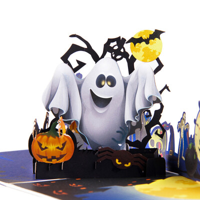 

Toponeto Halloween 3D Surprise Pumpkin Ghost Cards Party Anniversary Greeting Cards