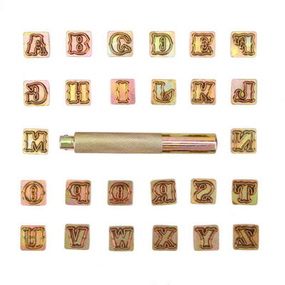 

Greensen 13mm Metal Stamp Punch Set Vintage Design Alphabet 26 Letters Die Tool Craft