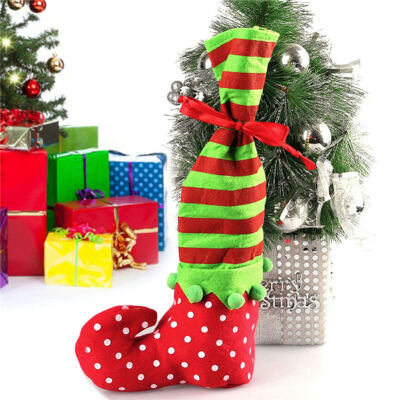 

Xmas Elf Boot Shoes Dot Stocking Christmas Tree Decoration Candy Gift Bag Pouch