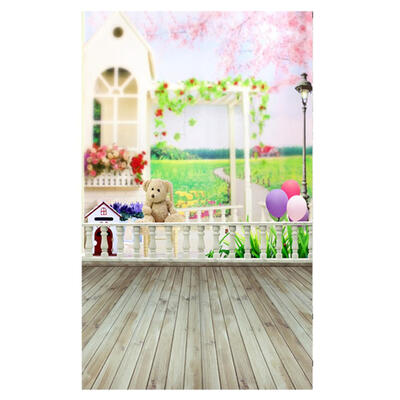 

3x5ft Photography Vinyl Background Bear Wedding Romantic Balloon Backdrops