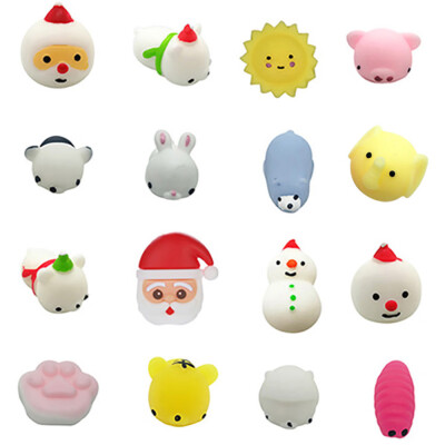 

Gotoamei 16PC Christmas Toys Mini Cute Squeeze Funny Toy Soft Stress Relief Toy DIY Decor