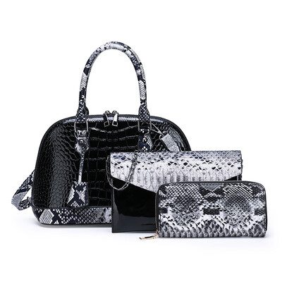

Portable ladies crocodile pattern shoulder diagonal cross-shell mother bag