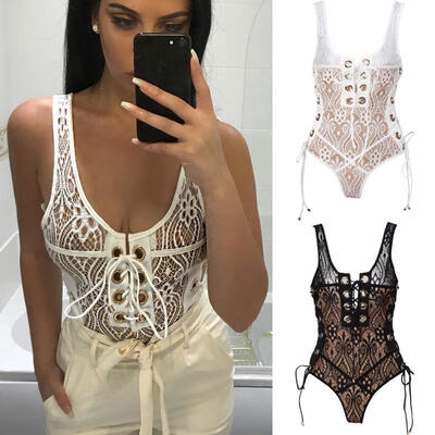 

Women Clubwear Sleeveless Playsuit Lace Bodysuit Bodycon Party Jumpsuit Romper