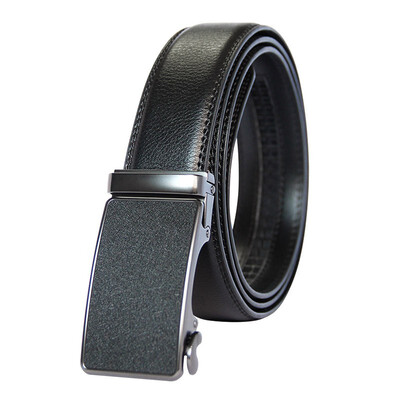 

BPSTAR Mens Automatic Buckle Genuine Leather Mens Ratchet Holeless Belt Business High Quality Mens Real Belt for Pants
